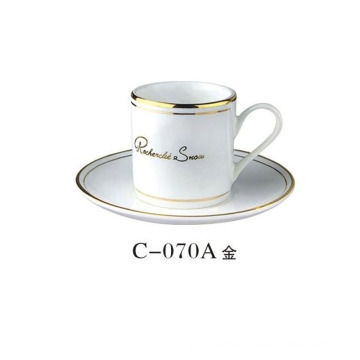 Ceramic Cup Set with Silver/Golden Edge